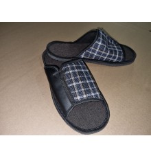 Тапочки Мужские комнатные открытые подошва  арт.0080-А (ТМО 005)  41-46рр шатландка 12 пар