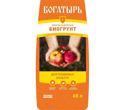 Биогрунт Богатырь "Для плодовых культур" 60 л