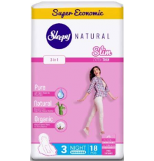 Слипи Натурал прокл. Slim ультра тонкие ДУО по 18 шт.Ночные *6/12