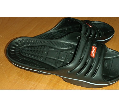 Мужские шлепанцы  открытые  арт 224 (40-45р)  (12шт/уп) Черные