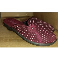 Тапочки женские домашние (закрытая) подошва резин. 36-41 арт 91-5 (6пар/уп)/60мещ бордовый