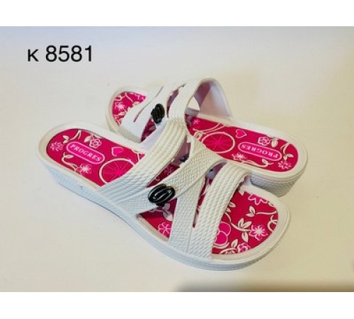 Пена женская Progres 128 Танкетка Белый/Розовый (8шт/уп.,р.36-41) 8581