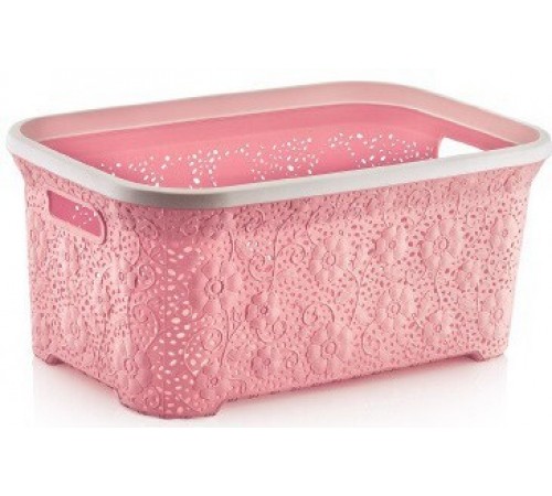 Корзина АЖУРНАЯ 35л розовый (12) шт арт.05114