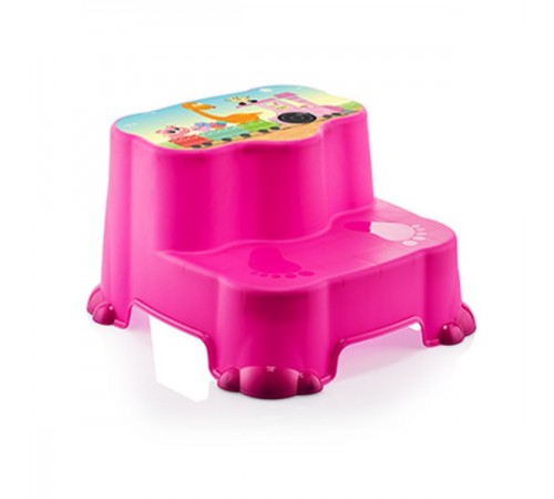 Табурет двухступенчатый детский  розовый (уп/12 шт) арт.06104