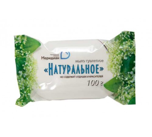 Мыло туалетное Меридиан "Натуральное" без отдушек и красителей 100гр (66 шт/кор)