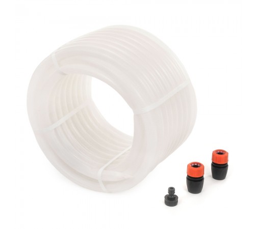 Шланг поливочный Жук Люкс 3/4" 3-х слойный прозрачный (бухта 25 метров)  (в комплекте с коннекторами