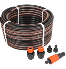 Набор для полива со шлангом Жук оптима 25м 1/2" и регулируемой насадкой