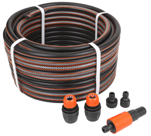 Набор для полива со шлангом Жук оптима 25м 1/2" и регулируемой насадкой