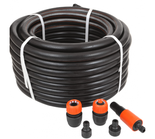 Набор для полива со шлангом Жук оптима 25м 3/4" и регулируемой насадкой