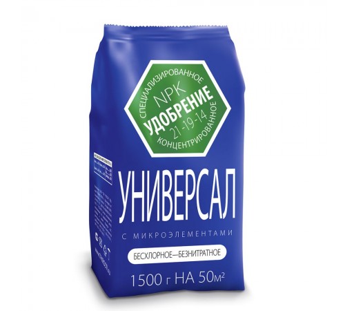 Удобрение Универсальное с микроэлементами 1,5кг (10) минеральное Агроуспех арт.51774