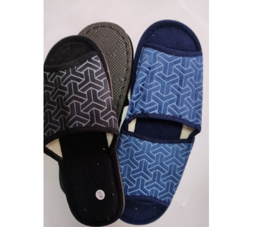 Тапочки Мужские комнатные открытые подошва ЭВА черная Эконом арнамент 41-46рр Китай 12 пар