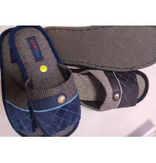 Тапочки Мужские комнатные открытые подошва Резиновая черная Люкс №707 ЭВА 41-46рр Китай 12 пар