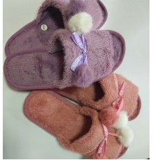 Тапочки женские комнатные открытые подошва ЭВА бубон 36-41рр Китай 12пар