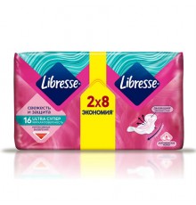 Прокладки Либресс УЛЬТРА ДУО Супер 16шт(8х2) (Мягкая поверхность)  *6 /1800