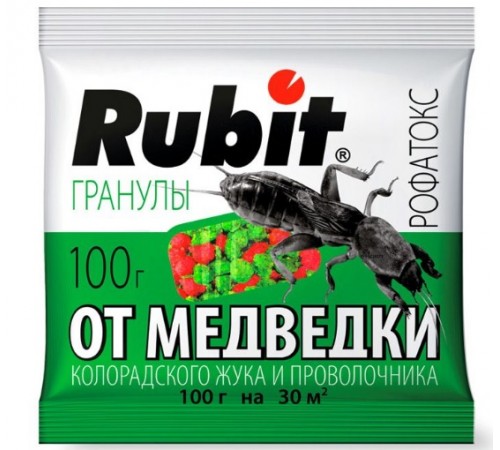 Средство от медведки и проволочника гранулы РОФАТОКС 100г (50) Рубит арт. 59021