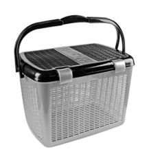 Большая корзина для пикника черн-серебр. (10шт.) арт.03105