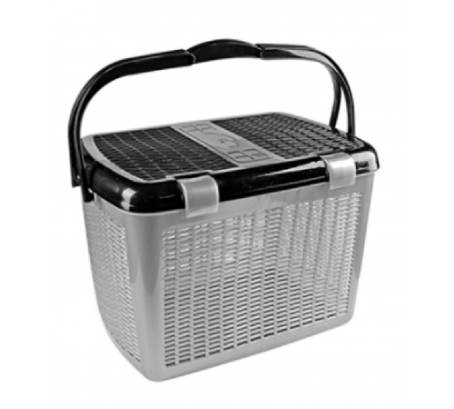 Большая корзина для пикника черн-серебр. (10шт.) арт.03105