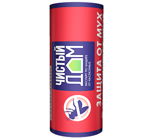 Инсектицид Липкая лента от мух (1шт)  ЧИСТЫЙ ДОМ - (12уп по 120шт/уп) 1440шт/кор Чехия 02-188