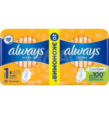 Прокладки Always ультра ДУО Лайт 20шт  1*16*   /1 152