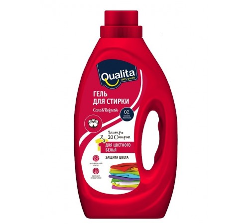 QUALITA Жидкое средство для стирки цветных вещей гель 1000мл