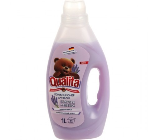 QUALITA Кондиционер для белья Голубая лаванда флакон 1л