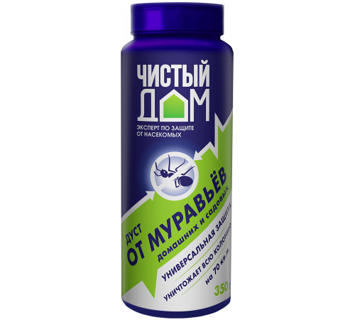 Инсектицид Дуст от муравьев,  (туба пласт. 350 г)  ЧИСТЫЙ ДОМ - 12 шт/кор 02-641