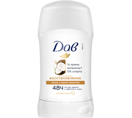 DOVE Део стик Ритуал красоты Восстановление Кокос/Жасмин 40мл  *6