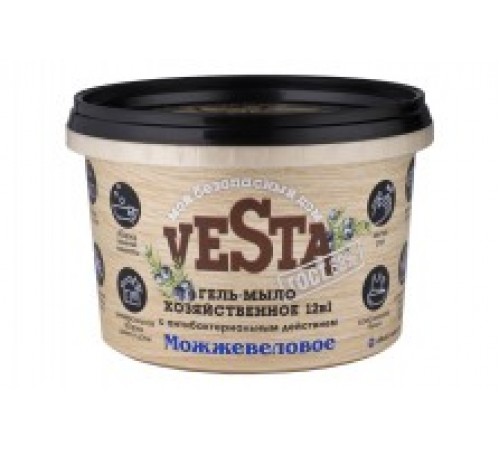 Средство моющее универсальное Гель-мыло хозяйственное "Веста" "Можжевеловое ГОСТ 88%" 500 гр 18 шт.