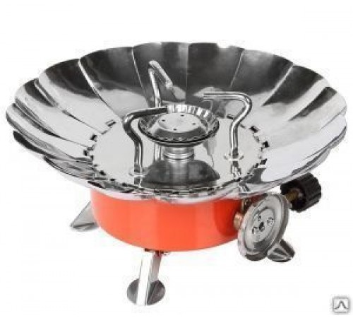 Печка газовая портативная трансформер круглая "Лепесток" средняя 203