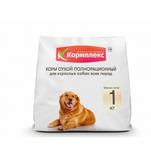 Корм сухой полнорационный вля взрослых собак всех пород "Кормплекс", 1 кг, ТУ, 8 шт. в кор.,