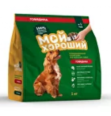 Корм сухой полнорационный для взрослых собак всех пород «Мой хороший» с говядиной, 1 кг, 12 шт./уп