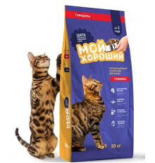 Корм сухой полнорационный для кошек с нормальной активностью «Мой хороший» с говядиной, 10 кг, ТУ,