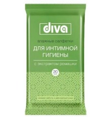 Diva Салфетки влажные для интимной гигиены с ромашкой 20шт (24шт/кор) арт10163