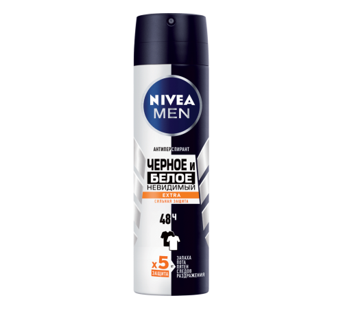 НИВЕЯ део-спрей Men 150мл Extra Невидимый для черного и белого 6*12* арт.85388