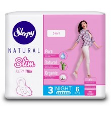 Слипи Натурал прокл. Slim ультра тонкие по 6 шт.Ночные *12/24