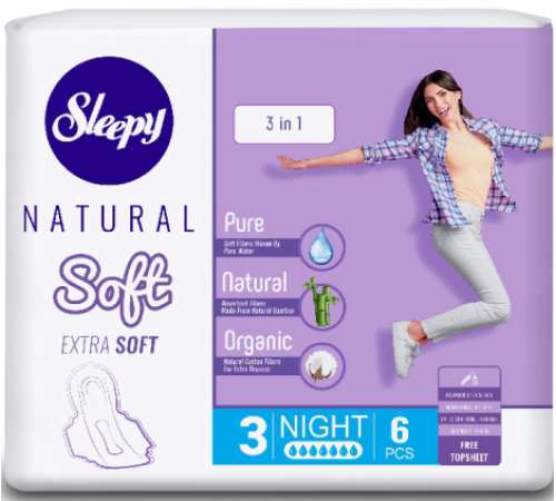 Слипи Натурал прокл. Soft классик по 6 шт.Ночные *12/24