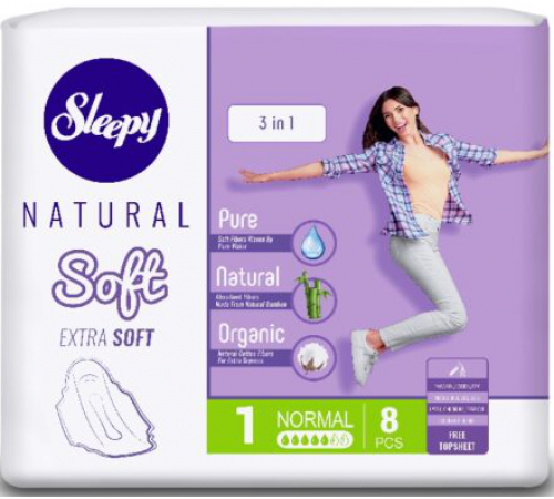 Слипи Натурал прокл. Soft классик по 8 шт.Нормал *12/24