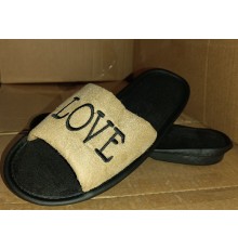 Тапочки женские домашние полиуретан 36-41 арт 009 LOVE коричневые (12пар/уп)