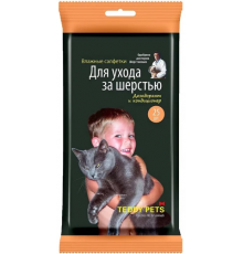 Teddy Pets №25 влажные салфетки для ухода шерстью. дезодорант, 48229 (72ш/кор) арт. 48229