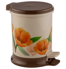 Ведро педальное 7 л (с рисунком цветок)ЭП 509631