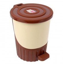 Мусорное ведро с педалью 8л молочный-кофейный (6шт) арт.01061