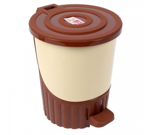 Мусорное ведро с педалью 8л молочный-кофейный (6шт) арт.01061