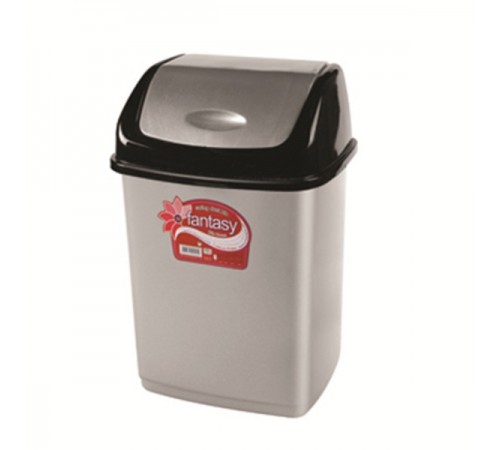 Урна для мусора Фантазия 10л черн.-серебр.(уп24шт)арт.09402