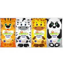 Влажные салфетки Smart animals №20 детские с ромашкой и витамином Е mix арт.72666 (72/уп)