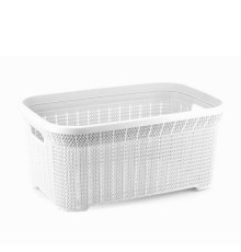 Корзина Вязанный узор белый 35л (12шт) арт.05124