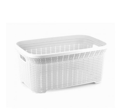 Корзина Вязанный узор белый 35л (12шт) арт.05124