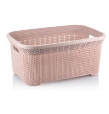 Корзина Вязанный узор пепельно-розовый 35л (12шт) арт.05124