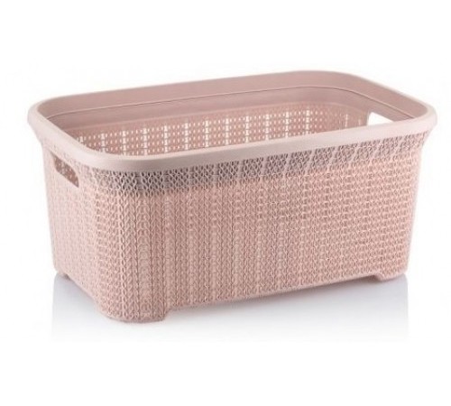 Корзина Вязанный узор пепельно-розовый 35л (12шт) арт.05124