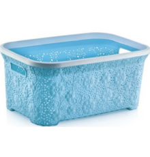 Корзина АЖУРНАЯ 35л голубой (12) шт арт.05114