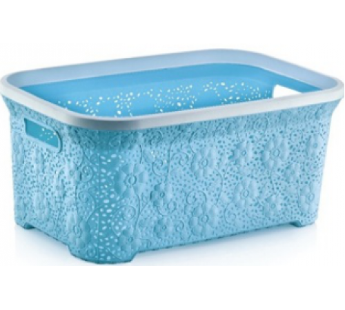 Корзина АЖУРНАЯ 35л голубой (12) шт арт.05114